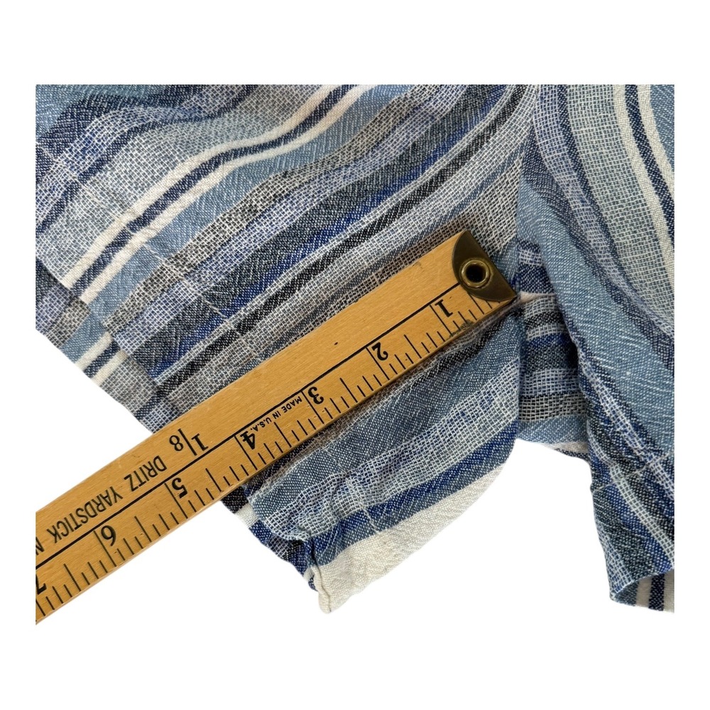 Briggs Linen Blend Shorts Striped Smocked Waist Casual Tassel XL - Picture 8 of 8
